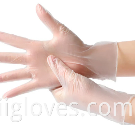 استخدام واحد قفازات أمان واقية واضحة مسحوق الفينيل الحرة PVC PE PE LATEX GLOVE